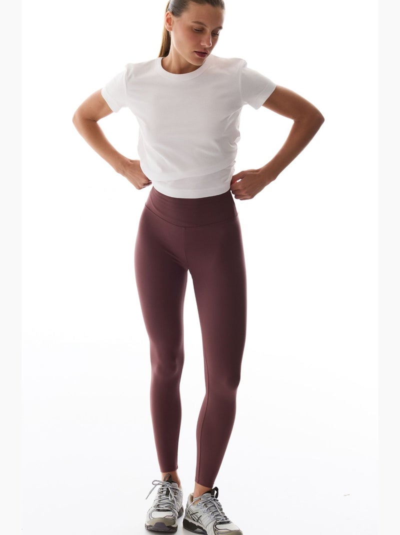 Leggings de tiro alto soft feel penti Rojo burdeos - Kiabi