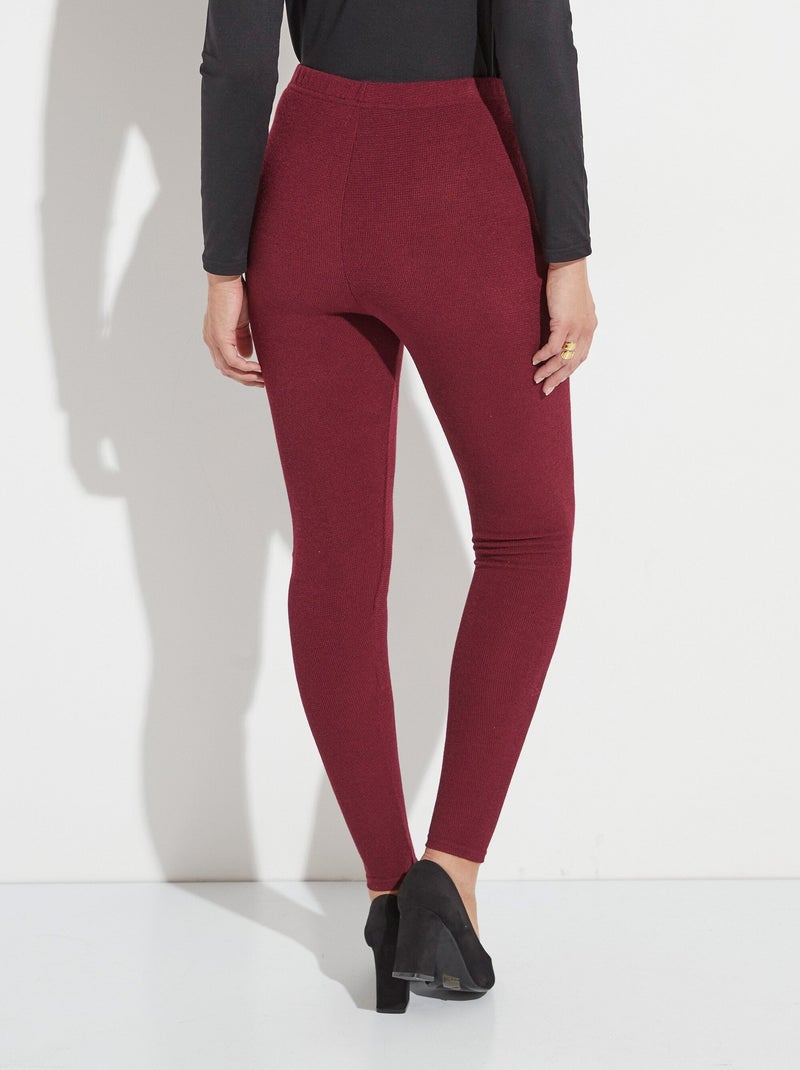 Leggings largos con cinturilla elástica y malla cálida. - Afibel Burdeos - Kiabi