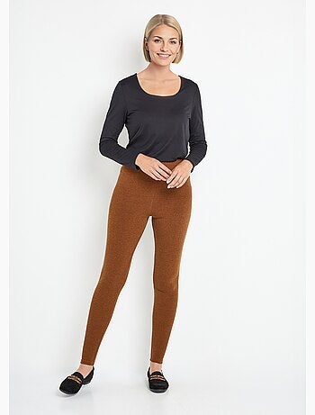 Leggings largos con cinturilla elástica y malla cálida. - Afibel