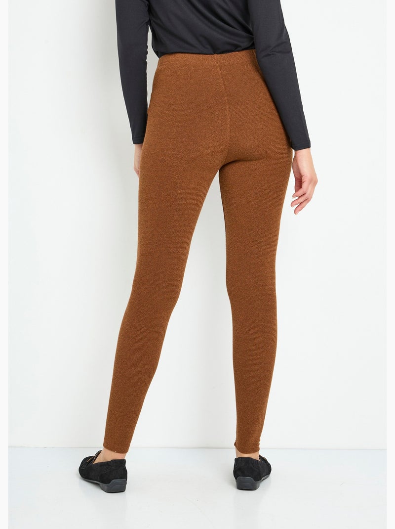 Leggings largos con cinturilla elástica y malla cálida. - Afibel Crudo - Kiabi