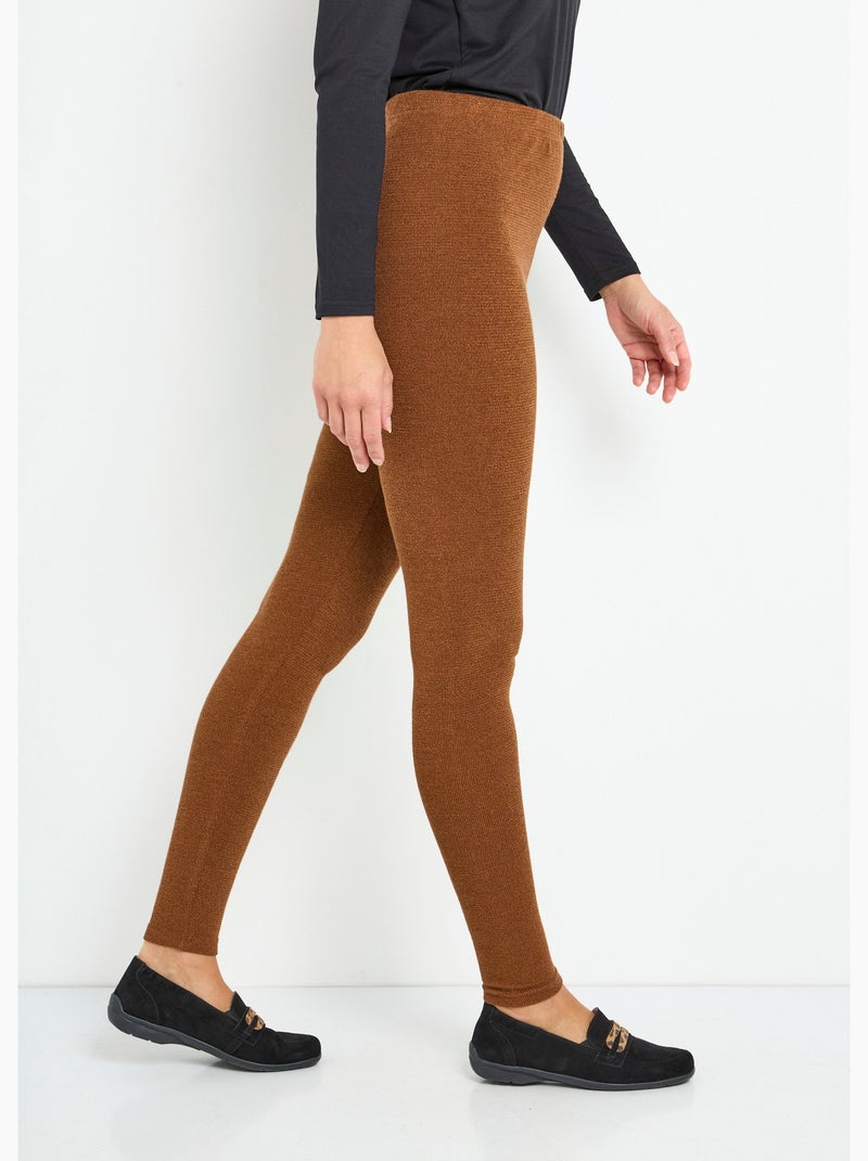 Leggings largos con cinturilla elástica y malla cálida. - Afibel Crudo - Kiabi