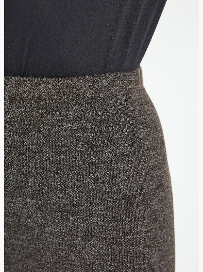 Leggings largos con cinturilla elástica y malla cálida. - Afibel Gris jaspeado - Kiabi