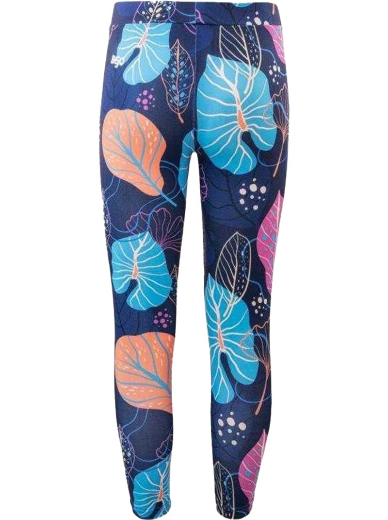 Leggings pike diseño hojas niñas - bejo Azul oscuro - Kiabi
