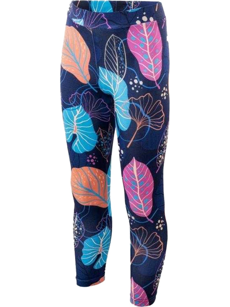 Leggings pike diseño hojas niñas - bejo Azul oscuro - Kiabi