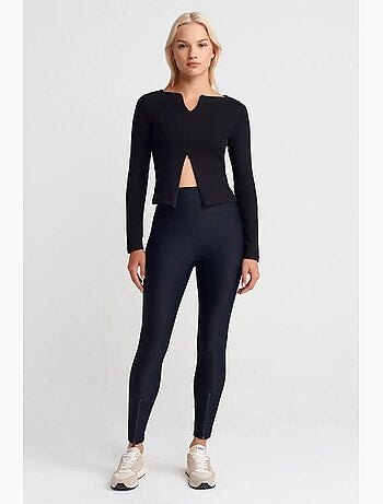 Leggings skinny de cintura alta con detalle de cremallera dilvin