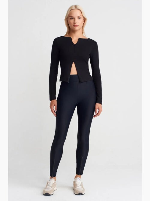 Leggings skinny de cintura alta con detalle de cremallera dilvin - Kiabi
