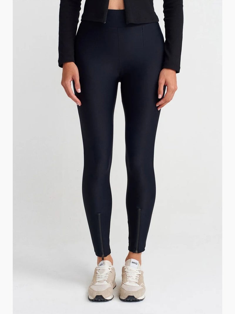 Leggings skinny de cintura alta con detalle de cremallera dilvin Azul marino - Kiabi