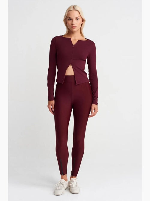 Leggings skinny de cintura alta con detalle de cremallera dilvin - Kiabi