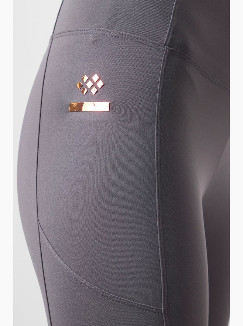 Leggings skinny de tiro alto con bolsillo tommy Gris medio - Kiabi