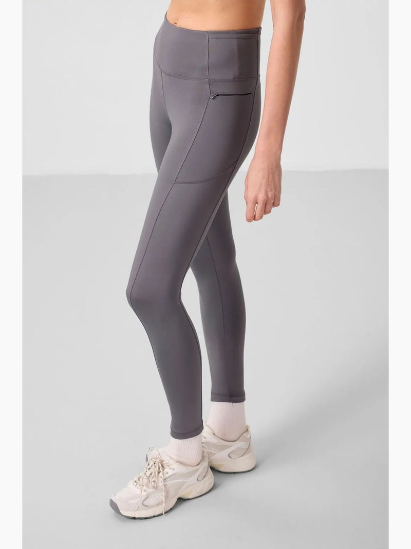 Leggings skinny de tiro alto con bolsillo tommy Gris medio - Kiabi