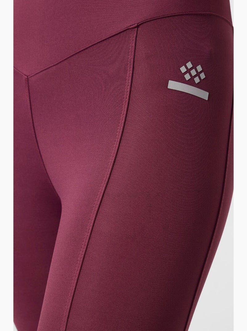 Leggings skinny de tiro alto tommy Rojo burdeos - Kiabi