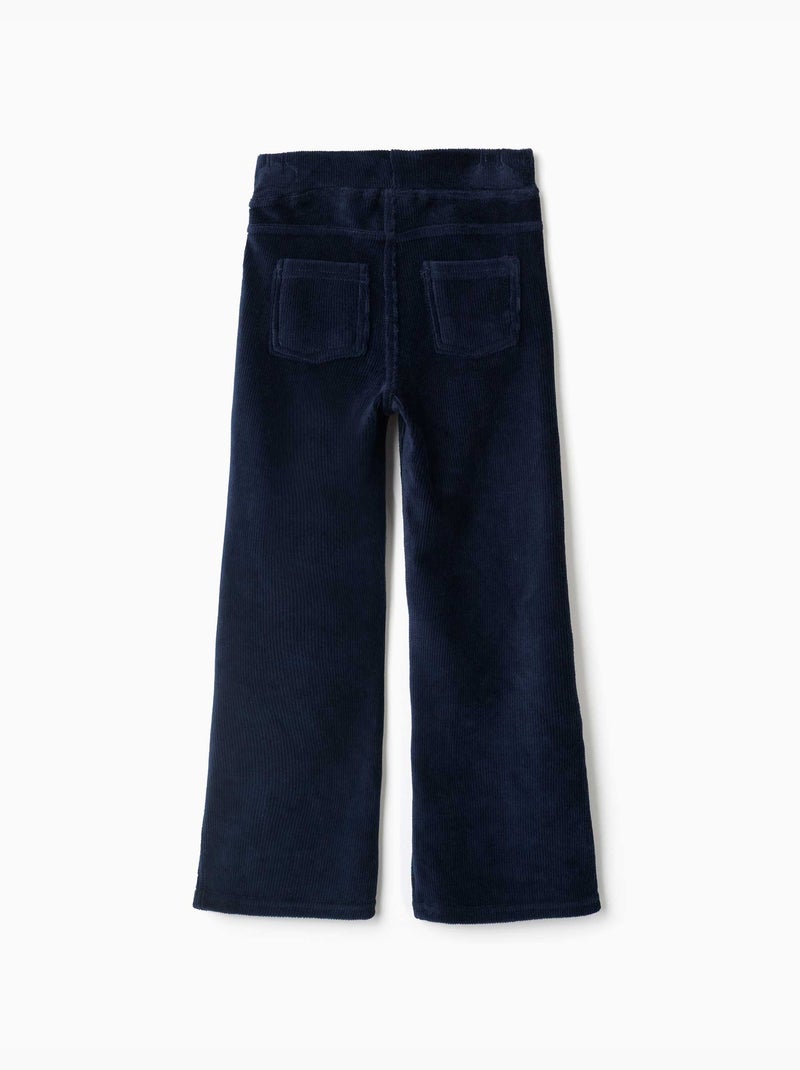 Leggins de campana de pana con cintura elástica Azul oscuro - Kiabi