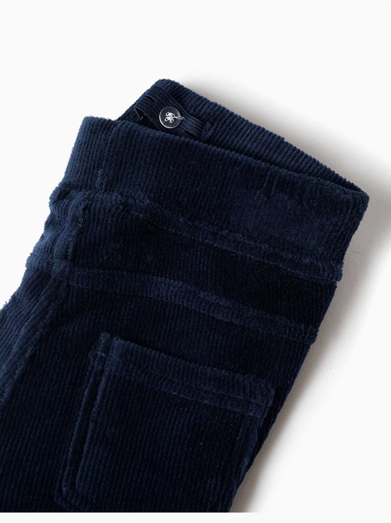 Leggins de campana de pana con cintura elástica Azul oscuro - Kiabi