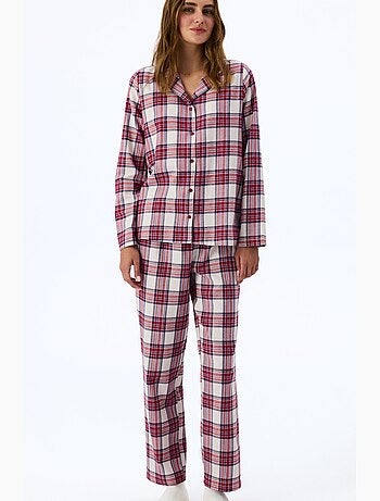 Leila pijama de cuadros con camisa y pantalón de manga larga penti