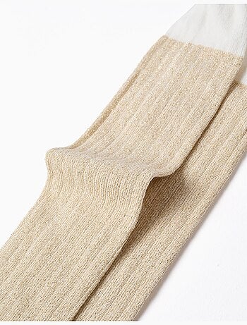 Leotardos acanalados con hilos de lurex