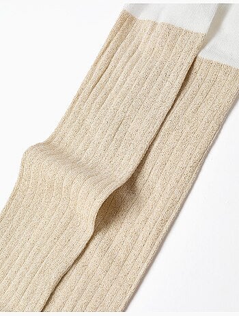 Leotardos acanalados con hilos de lurex