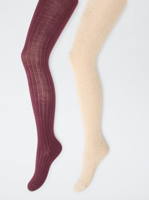 Leotardos cálidos de punto canalé - Pack de 2 - Kiabi