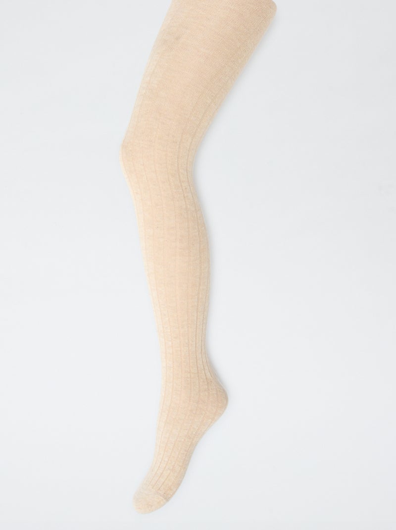 Leotardos cálidos de punto de canalé - Pack de 2 Marron - Kiabi