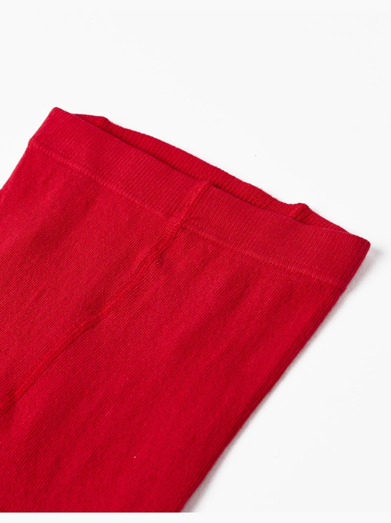 Leotardos de algodón anti-bolitas Rojo oscuro - Kiabi