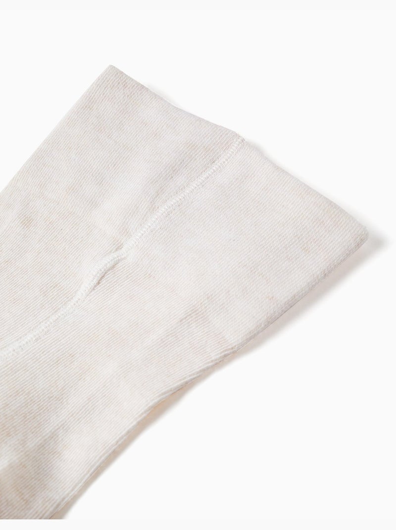 Leotardos de algodón de tiro alta Beige claro - Kiabi