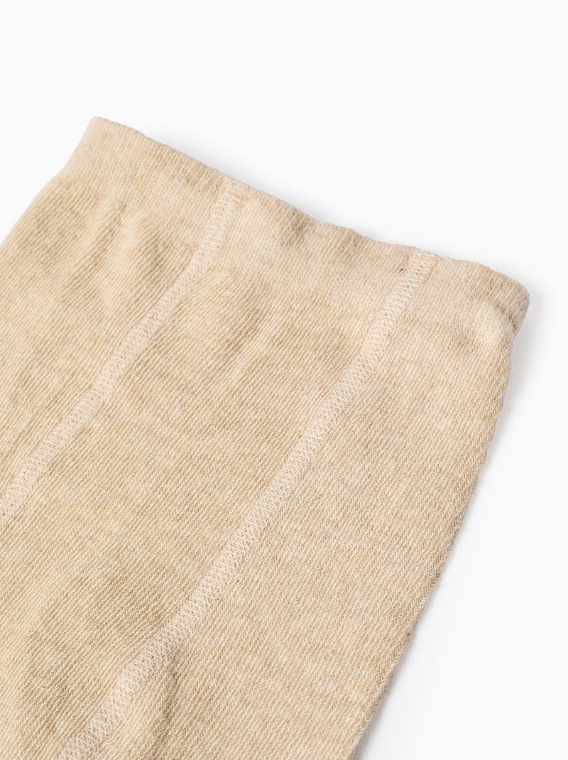 Leotardos de algodón flexible Beige claro - Kiabi