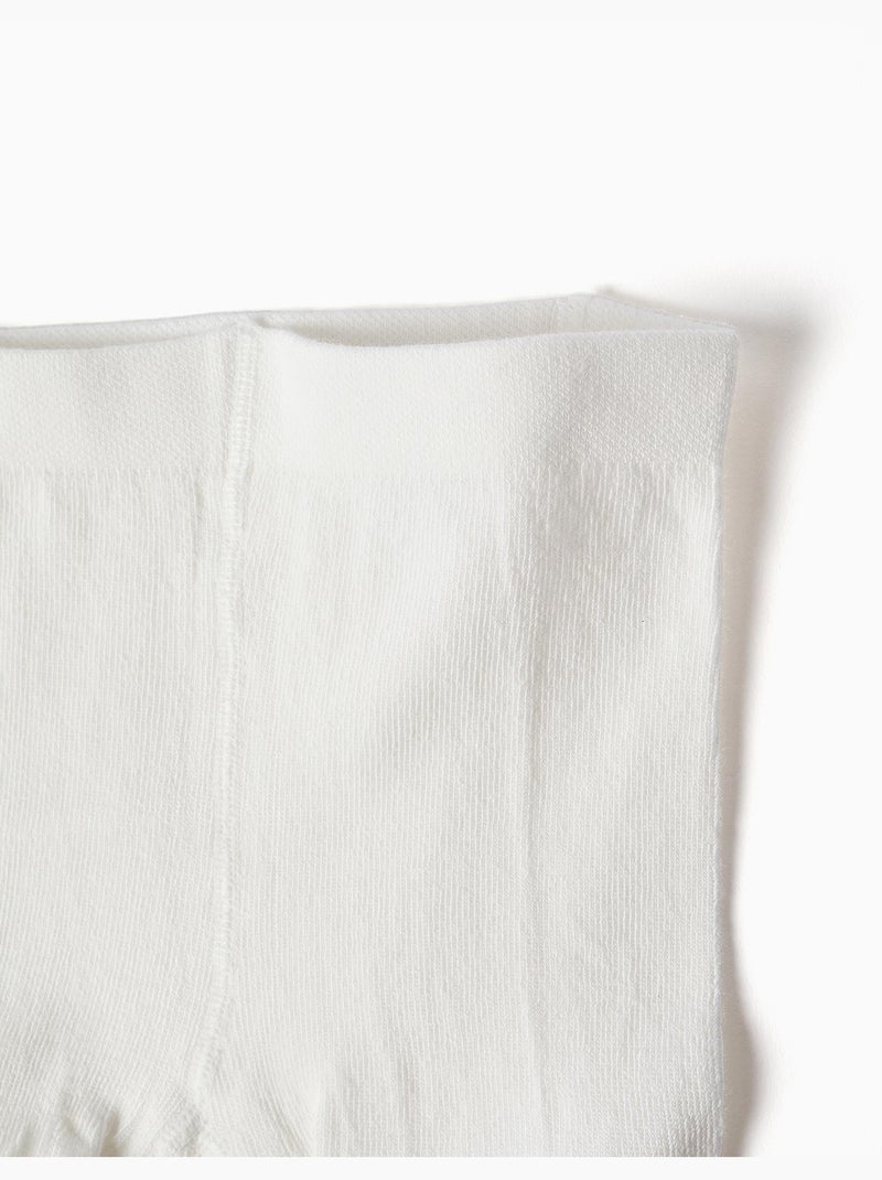 Leotardos de punto con jacquard Blanco - Kiabi