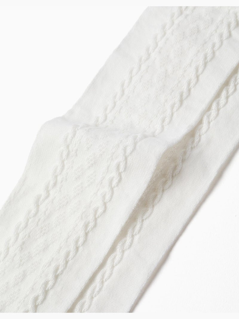 Leotardos de punto con jacquard Blanco - Kiabi
