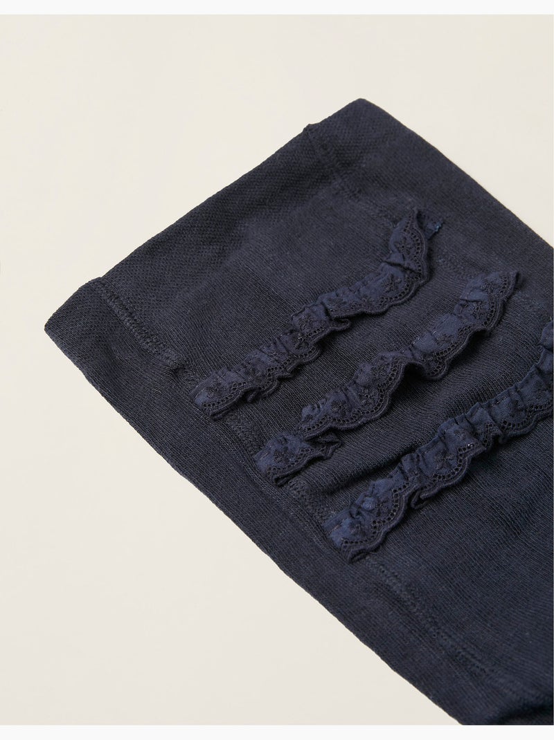 Leotardos de punto con volantes Azul oscuro - Kiabi