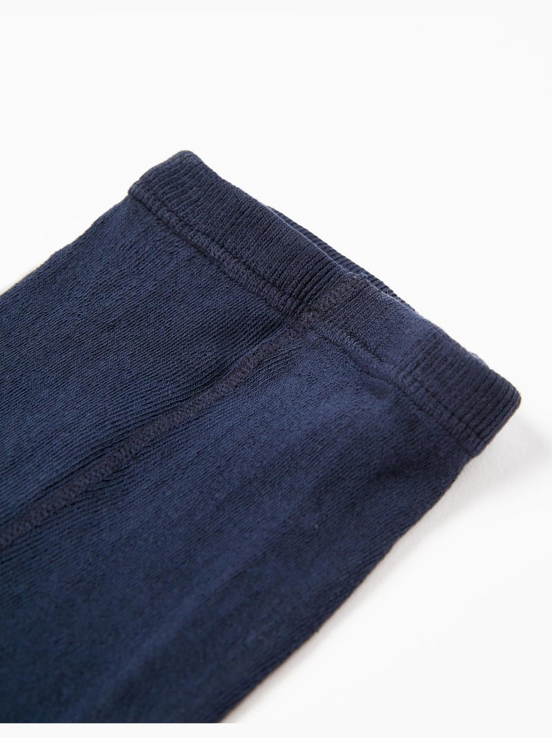 Leotardos de punto de canalé antipilling Azul oscuro - Kiabi