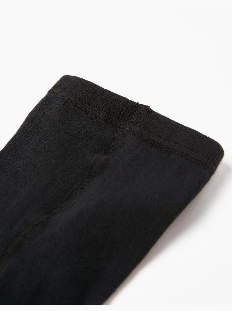 Leotardos de punto de canalé antipilling Negro Negro - Kiabi