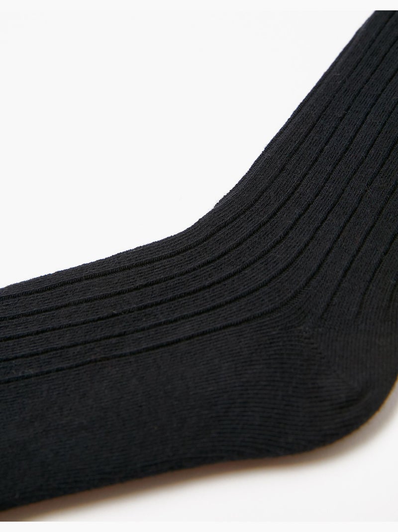 Leotardos de punto de canalé antipilling Negro Negro - Kiabi