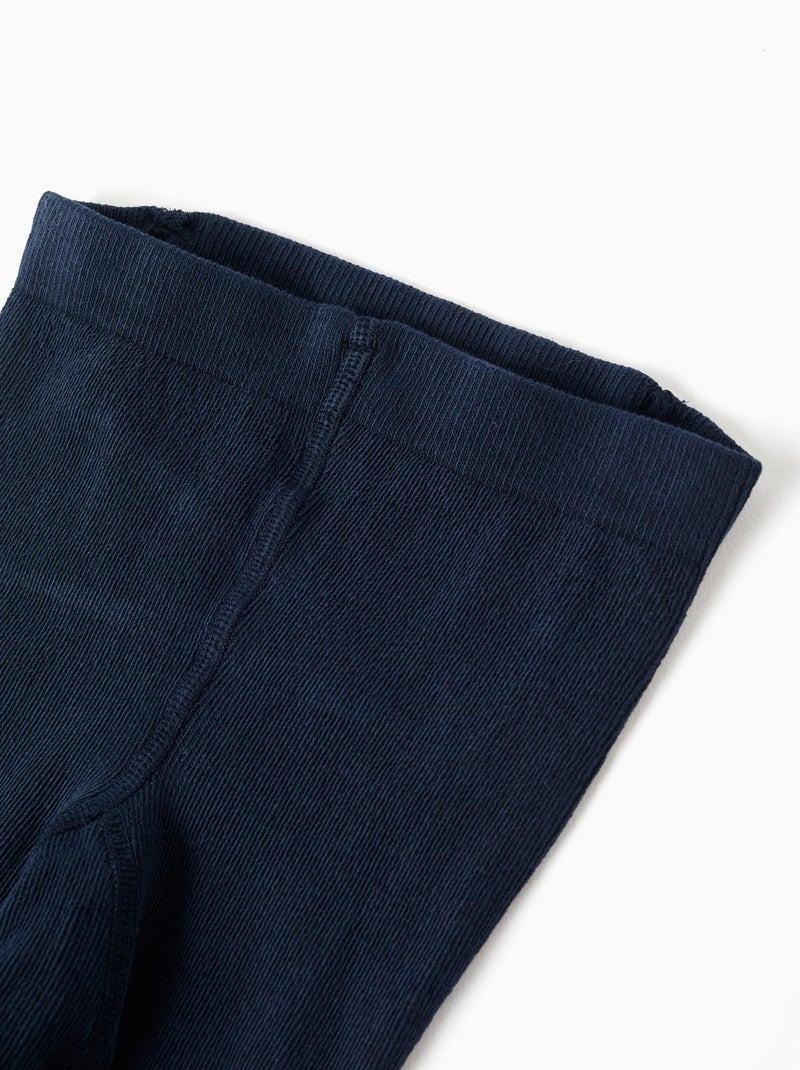 Leotardos de punto lisos anti-bolitas Azul oscuro - Kiabi