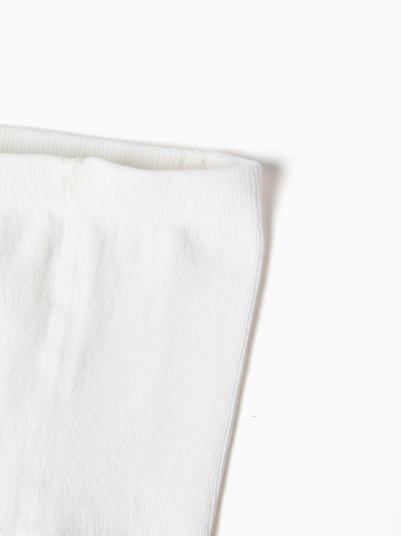 Leotardos de punto lisos anti-bolitas Blanco - Kiabi