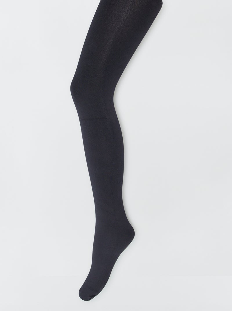 Leotardos de tejido polar negro - Kiabi