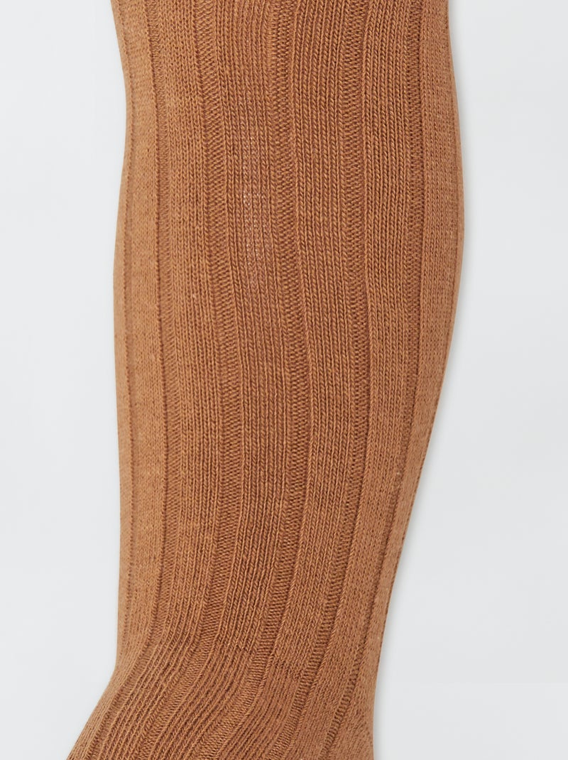 Leotardos lisos cálidos BEIGE - Kiabi