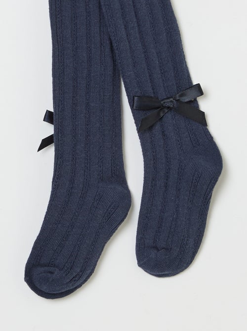 Leotardos lisos cálidos en punto de algodón - Kiabi