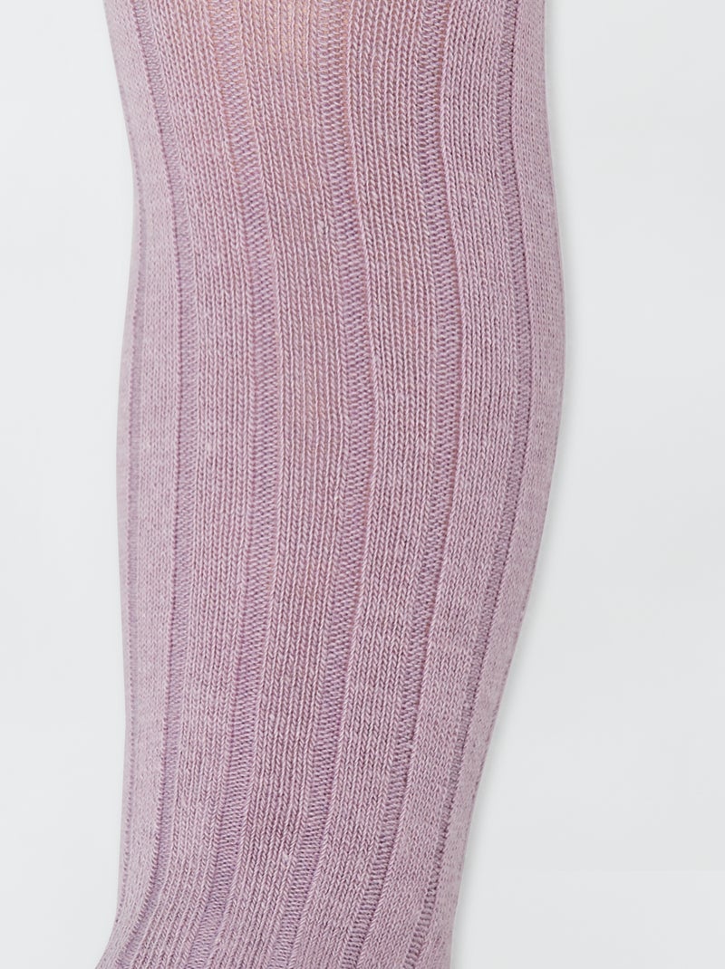 Leotardos lisos cálidos PURPURA - Kiabi