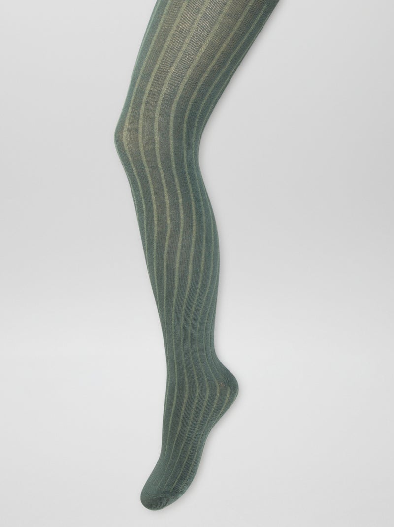 Leotardos lisos cálidos VERDE - Kiabi