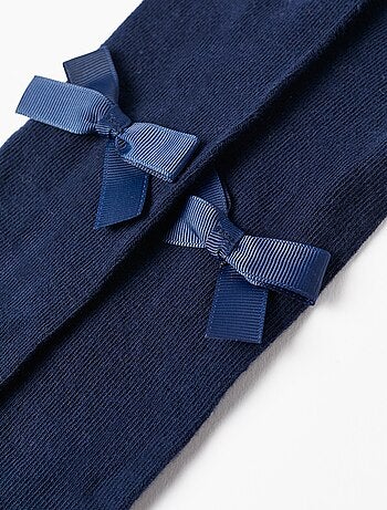 Leotardos lisos con lazo