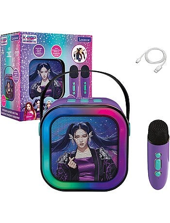 Lexibook, k-pop academy, altavoz de karaoke, 2 micrófonos, morado, btc020kpz