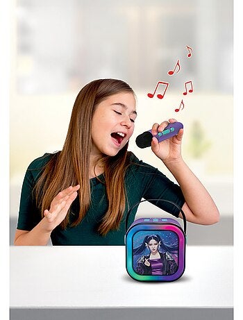 Lexibook, k-pop academy, altavoz de karaoke, 2 micrófonos, morado, btc020kpz