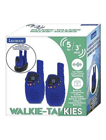 Lexibook walkie talkies recargables de 3 millas con base de carga