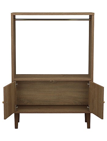 Librería de 2 puertas con detalle de imitación de madera texturizada y patas de - SAUTHON