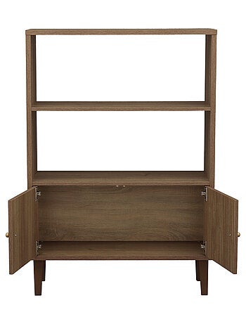 Librería de 2 puertas con detalle de imitación de madera texturizada y patas de - SAUTHON