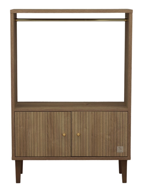 Librería de 2 puertas con detalle de imitación de madera texturizada y patas de - SAUTHON - Kiabi
