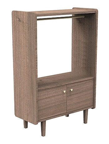 Librería de 2 puertas y 1 armario de madera con pomos - SAUTHON