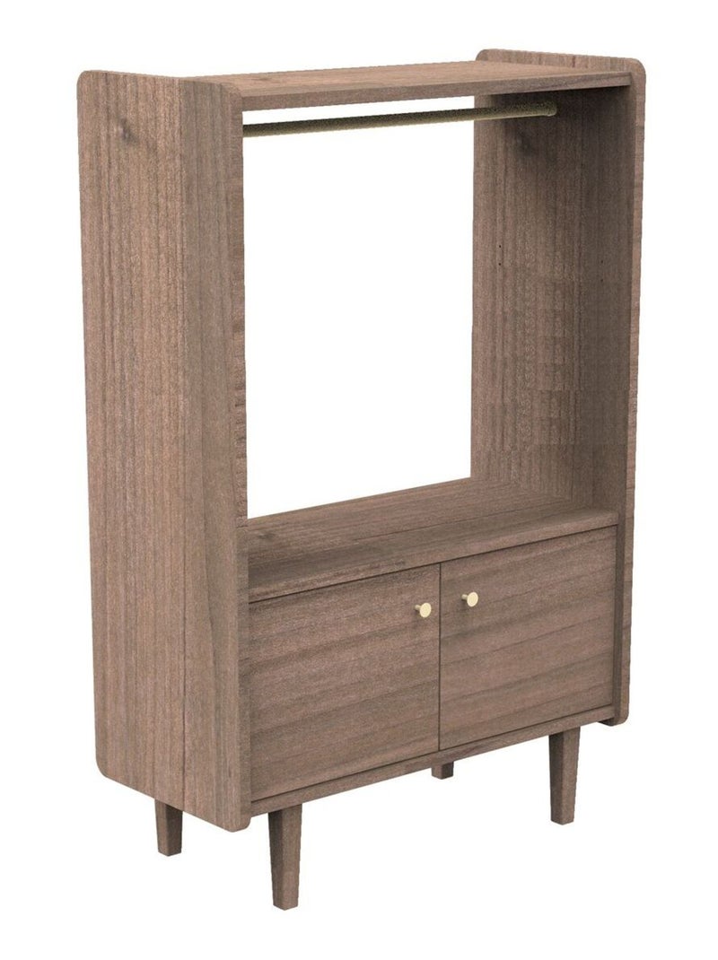 Librería de 2 puertas y 1 armario de madera con pomos - SAUTHON Marrón - Kiabi