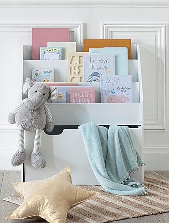 Librería infantil blanca con ruedas h70cm