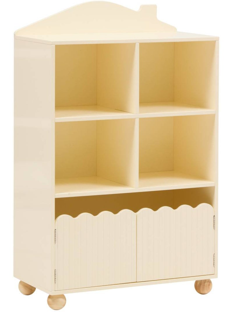 Librería infantil bouli 2 puertas 4 estuches beige 60x30x94,5 cm Beige - Kiabi