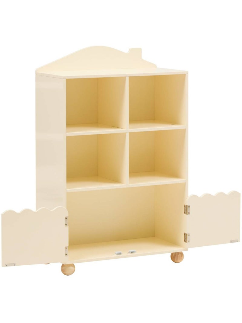 Librería infantil bouli 2 puertas 4 estuches beige 60x30x94,5 cm Beige - Kiabi